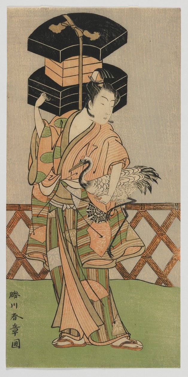 Kabuki-skuespiller Nakamura Noshio som fansælger, Edo-periode, midten af 1770