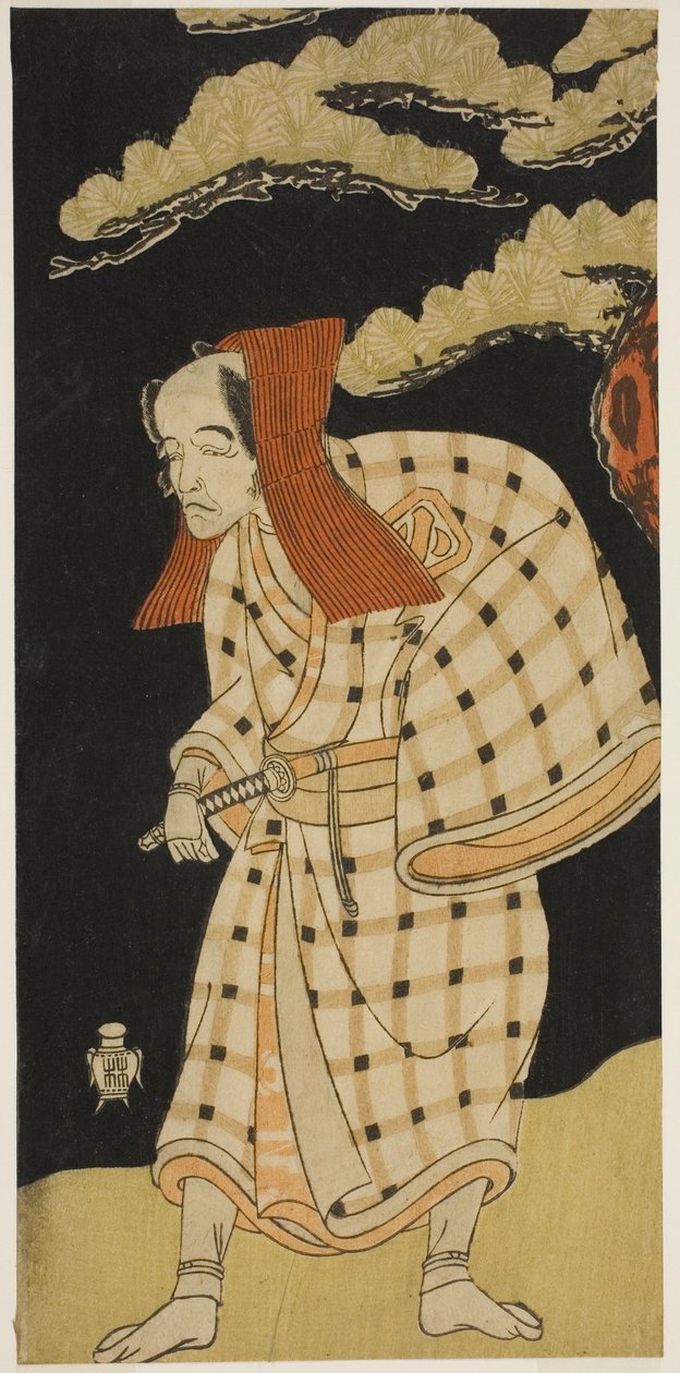 Skuespilleren Arashi Otohachi I som Numataro Kyusei forklædt som indbrudstyven Ipponzaemon i skuespillet Otokoyama Yunzei Kurabe, opført på Ichimura Theatre i den ellevte måned, 1768 af Katsukawa Shunsho