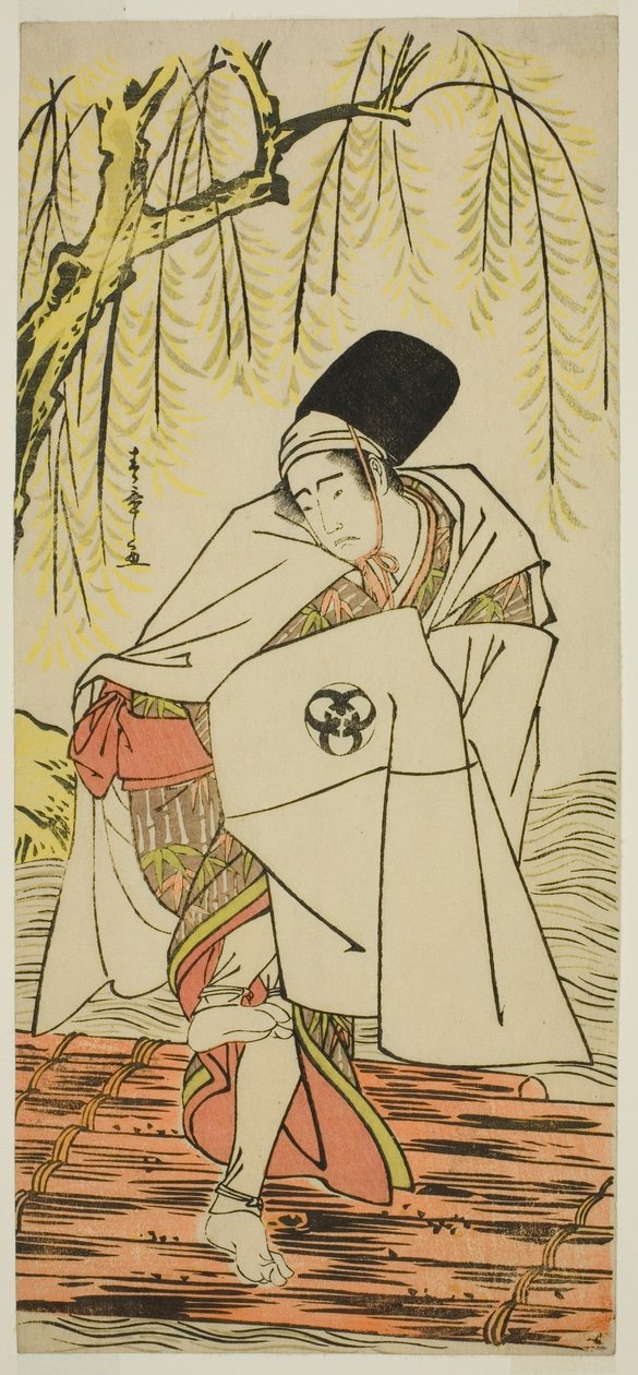 Skuespilleren Bando Mitsugoro I som shintopræsten Goinosuke forklædt som en hvid hejres ånd i skuespillet Sakikaese Yuki no Miyoshino, opført på Morita Theatre i den ellevte måned, 1781 af Katsukawa Shunsho