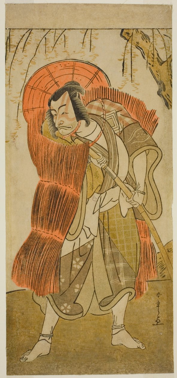 Skuespilleren Ichikawa Danjuro V som Akushichibye Kagekiyo forklædt som en tigger i skuespillet Tsukisenu Haru Hagoromo Soga, opført på Ichimura Theatre i den tredje måned, 1777 af Katsukawa Shunsho