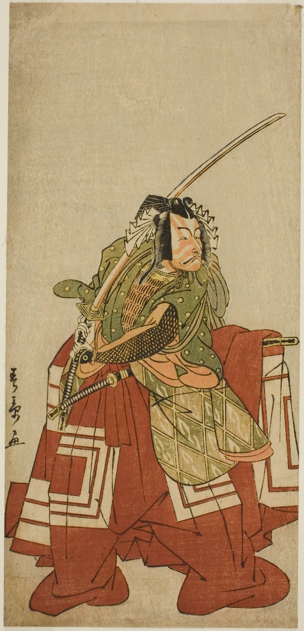 Skuespilleren Ichikawa Danjuro V som Arakawa Taro i Play Date Nishiki Tsui no Yumitori, opført på Morita Theatre i den ellevte måned, 1778 af Katsukawa Shunsho