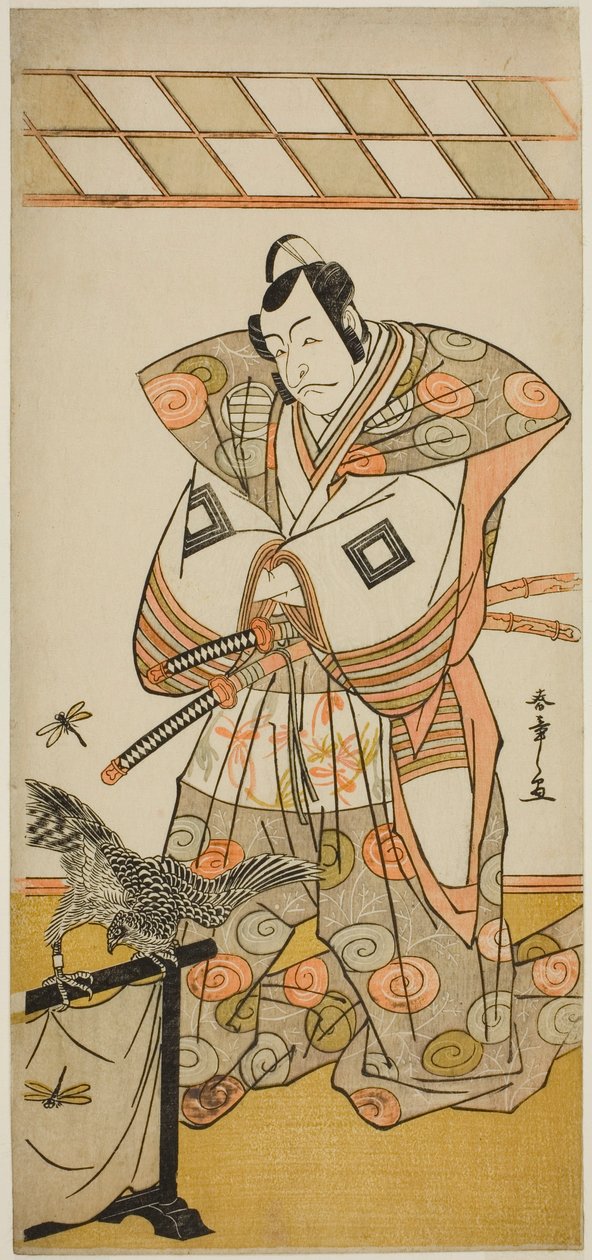 Ichikawa Dan Juro V As Ashikaga Takauji-medlem Te Pay Kaerihana Eisuke Taiheiki, opført ved Te Nakamura Tee-medlem Te Eventh Gate, 1779 af Katsukawa Shunsho