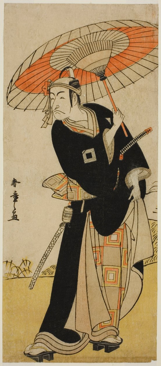 Skuespilleren Ichikawa Danjuro V som Hanakapado no Sukeroku i stykket Nanakusa Yosooi Soga, opført på Nakamura Theatre i den femte måned, af Katsukawa Shunsho