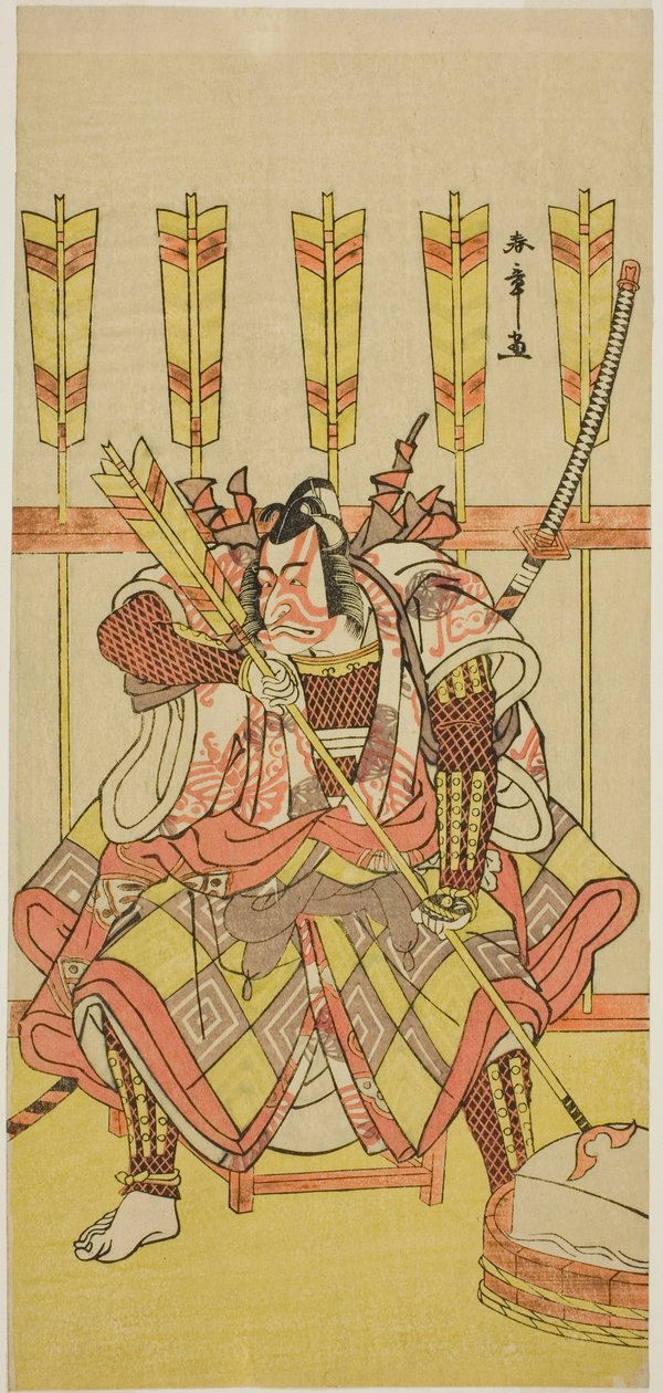 Skuespilleren Ichikawa Danjuro V som Yanone Goro i skuespillet Kuruwa-gayoi Komachi Soga, opført på Nakamura Theatre i den femte måned, 1781 af Katsukawa Shunsho
