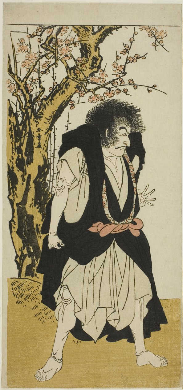 Skuespilleren Ichikawa Danjuro V som den frafaldne buddhistiske munk Wantetsu fra Okamidani, i den femte scene af Play Date Nishiki Tsui no Yumitori (A Dandyish Brocade: Opposing Warriors), opført på Morita Theatre i den ellevte måned, 1778 af Katsukawa Shunsho