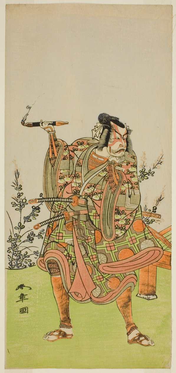Skuespilleren Ichikawa Danzaburo II som Usui no Sadamitsu (?) i skuespillet Edo Katagi Hikeya Tsunasaka (?), opført på Ichimura Theatre (?) i den ellevte måned, 1772 (?) af Katsukawa Shunsho