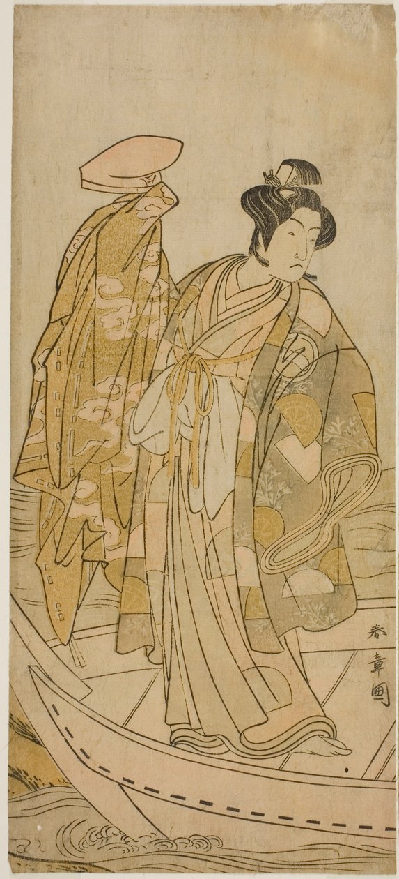 Skuespilleren Ichikawa Monnosuke II som Minamoto no Yorinobu i skuespillet Kikujido Shuen no Iwaya, opført på Morita Theatre i den ellevte måned, 1775 af Katsukawa Shunsho