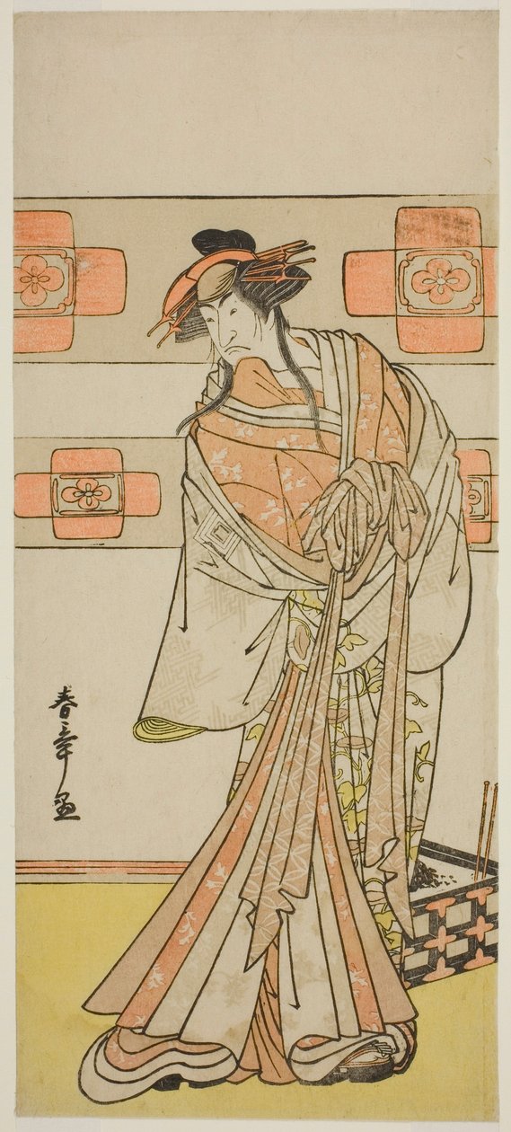 Skuespilleren Ichikawa Monnosuke II som spøgelset fra den overfaldne munk Seigen i skuespillet Edo no Hana Mimasu Soga, opført på Nakamura Theatre i den anden måned, 1783 af Katsukawa Shunsho