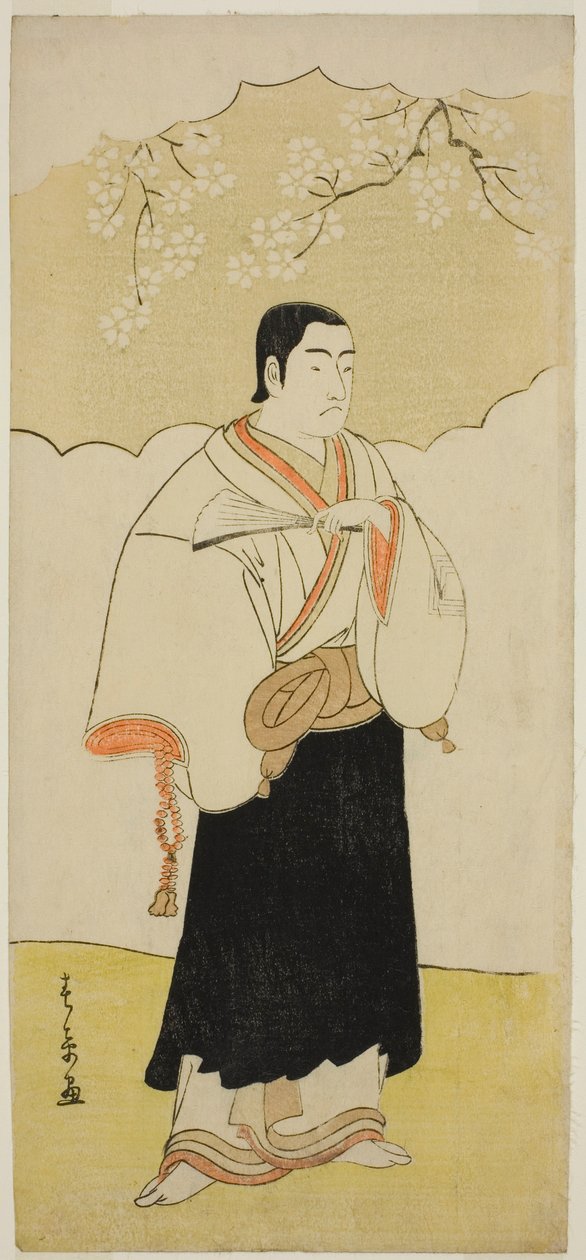 Ichikawa Monnosuke II som munk Renseibo i stykket Hatsumombi Kuruwa Soga, opført på Nakamura Theatre i den tredje måned, af Katsukawa Shunsho