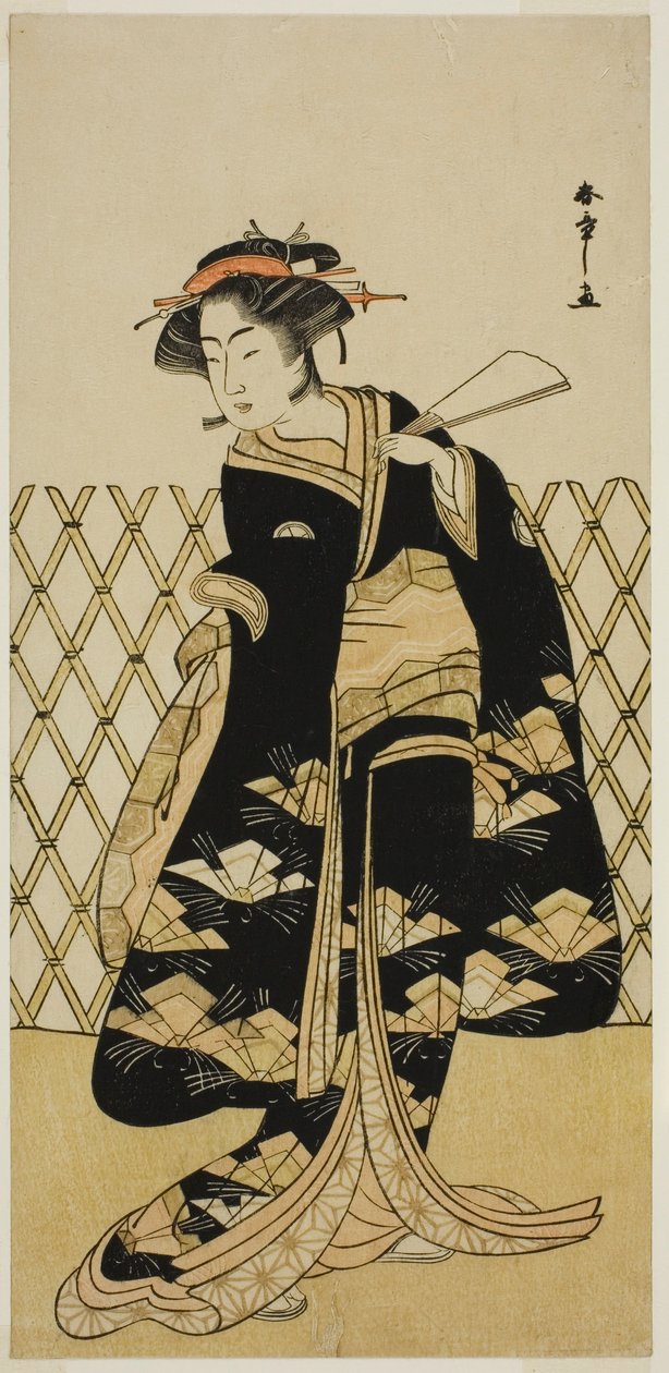 Skuespilleren Iwai Hanshiro IV som Mitsuogiya Usukumo i skuespillet Shida Choja-bashira, opført på Nakamura Theatre i den ottende måned, 1781 af Katsukawa Shunsho