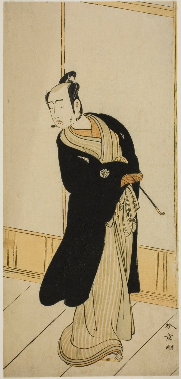 Tea A c og r Matsumoto Læge V Som en rang Oto Anosuke (?) Medlem Te Pay Formation Miyako (?), Opført på Te Morita Te r (?) Medlem Te mennesker th gate th, 1775 (?) af Katsukawa Shunsho