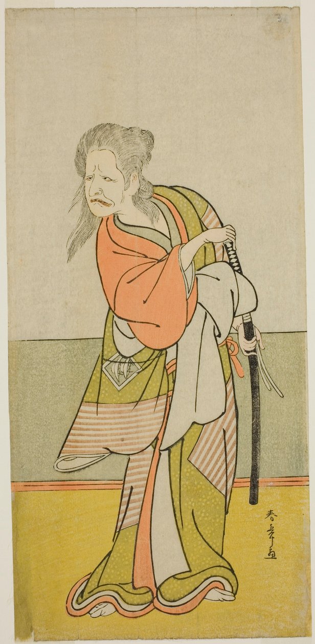 Skuespilleren Nakajima Kanzaemon III som Yaguchi no Karasu-baba i skuespillet Hono Nitta Daimyojin, opført på Morita Theatre i den syvende måned, 1777 af Katsukawa Shunsho