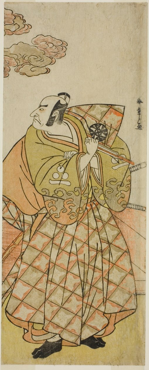 Skuespilleren Nakamura Nakazo I som Watanabe no Tsuna i skuespillet Shitenno Tonoi no Kisewata, opført på Nakamura Theatre i den ellevte måned, 1781 af Katsukawa Shunsho