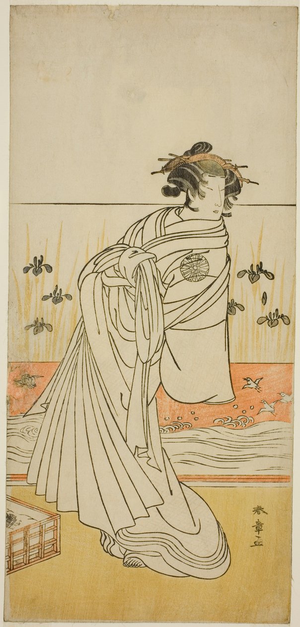 Skuespilleren Nakamura Tomijuro I som Courtesane Toyama i skuespillet Koi Nyobo Somewake Tazuna, opført på Nakamura Theatre i den niende måned, 1777 af Katsukawa Shunsho