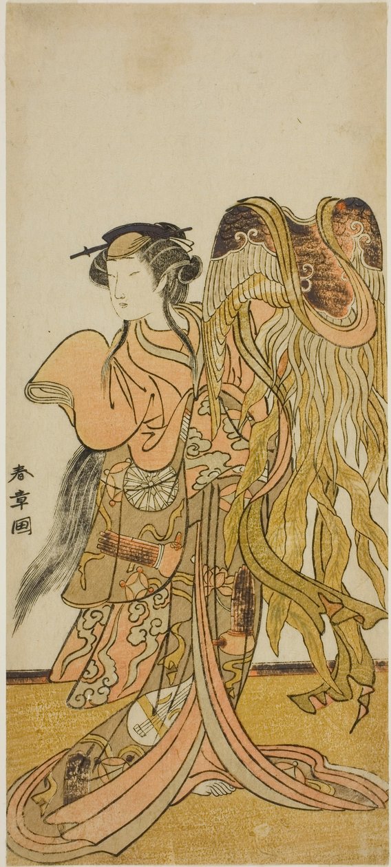 Skuespilleren Nakamura Tomijuro I som Courtesan Toyama af Tsuruga i stykket Keisei Tsuki no Miyako, optrådt på Morita Theatre i den ottende måned, 1775 af Katsukawa Shunsho