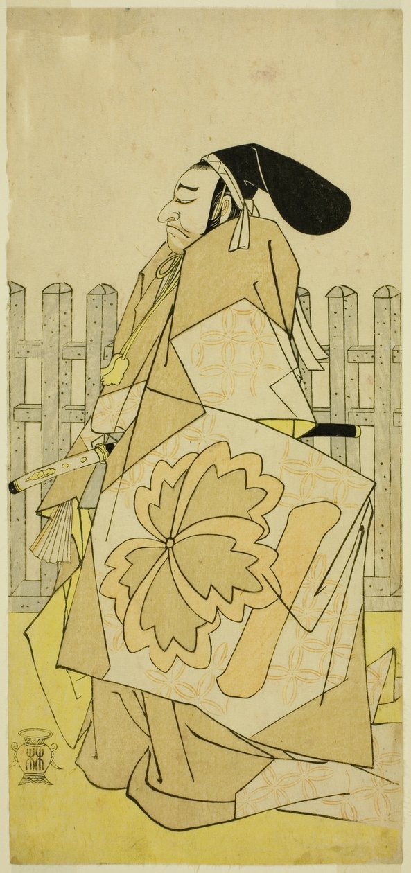 Skuespilleren Nakayama Kojuro VI som Ko no Moronao i Play Kanadehon Chushingura, optrådte på Nakamura Theatre i den femte måned, af Katsukawa Shunsho