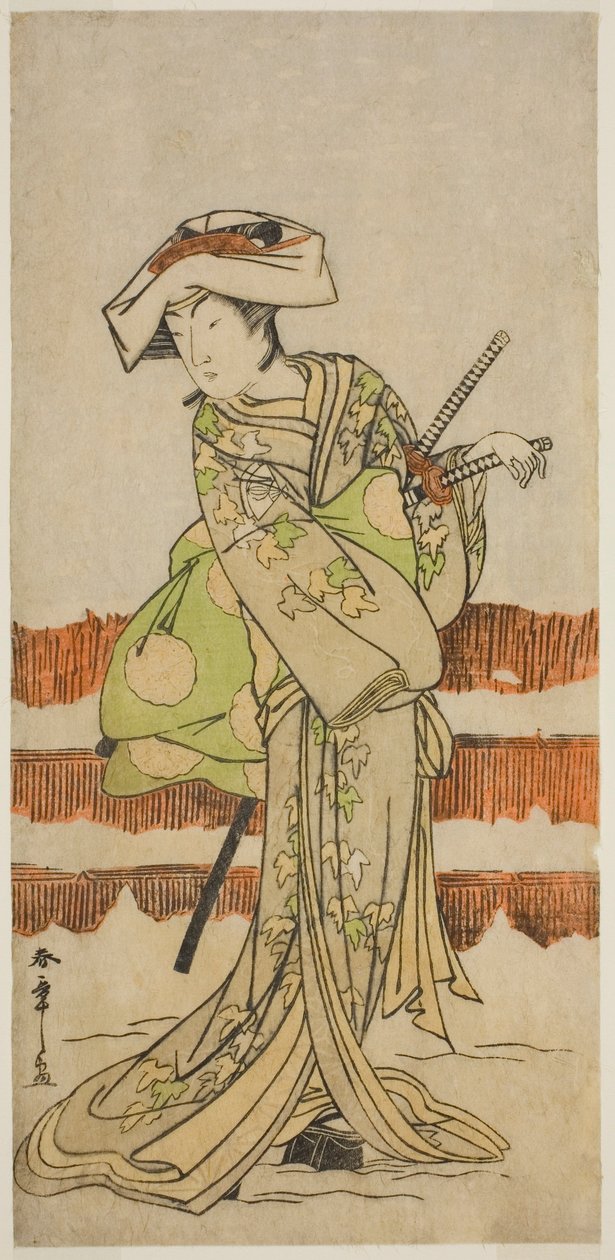 Skuespilleren Onoe Kikugoro I som Tonase i stykket Kanadehon Chushin Nagori no Kura, opført på Nakamura Theatre i den niende måned, 1780 af Katsukawa Shunsho