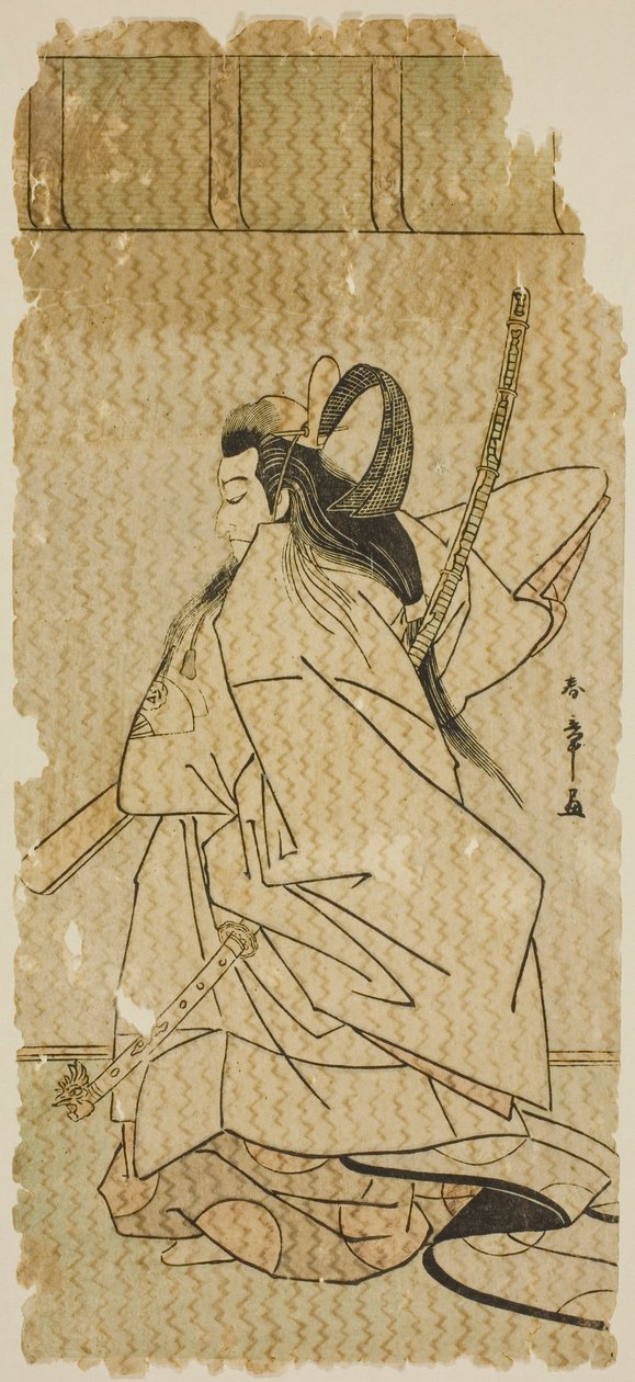 Skuespilleren Onoe Matsusuke I som prins Takanori i stykket "Kaeribana Eiyu Taiheiki," opført på Nakamura Theatre i den ellevte måned, 1779 af Katsukawa Shunsho