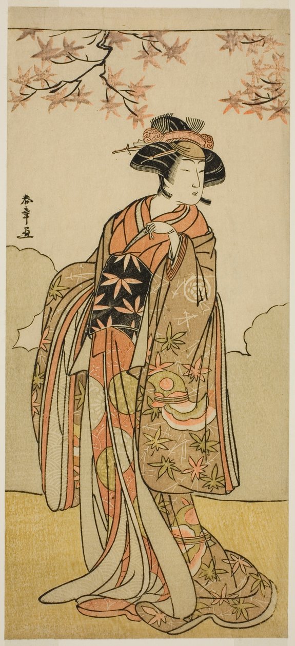 Skuespilleren Osagawa Tsuneyo II som Onoe no Mae i Play Date Nishiki Tsui no Yumitori, opført på Morita Theatre i den ellevte måned, 1778 af Katsukawa Shunsho
