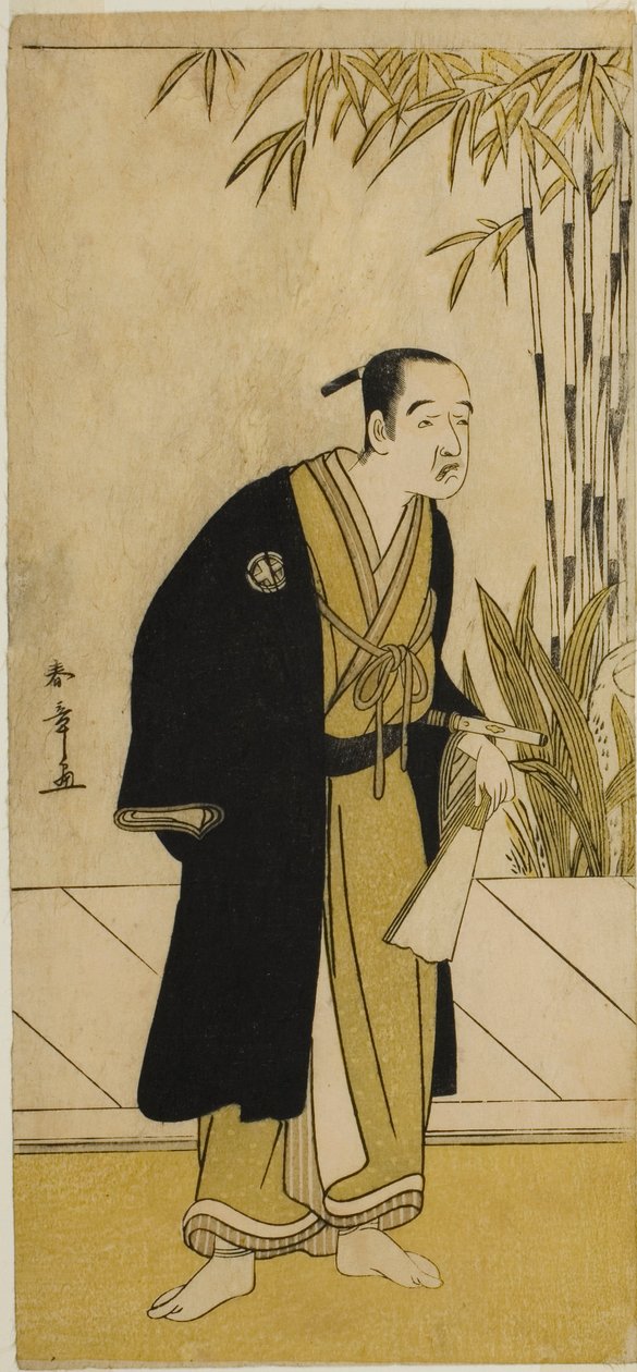 Skuespilleren Otani Tomoemon I som Kajino Choan (?) i skuespillet Hono Nitta Daimyojin (?), opført på Morita Theatre (?) i den syvende måned, 1777 af Katsukawa Shunsho