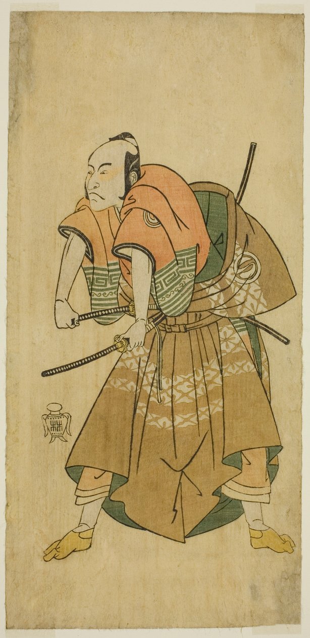 Sawamura Sojuro II som Omi no Kotoda (?) i Play Shuen Soga Omugaeshi (?), opført på Ichimura Theatre (?) i den anden måned, 1768 (?) af Katsukawa Shunsho