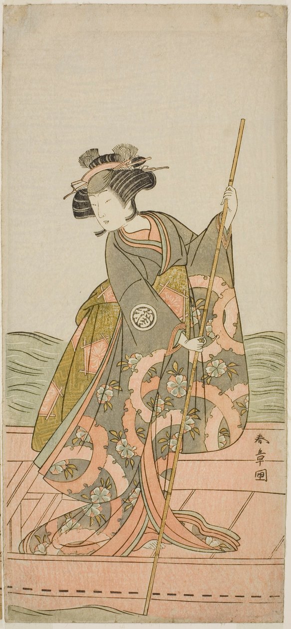 Skuespilleren Yoshizawa Iroha I som prinsesse Yosooi (Yosooi Hime) i skuespillet Kikujido Shuen no Iwaya, opført på Morita Theatre i den ellevte måned, 1775 af Katsukawa Shunsho
