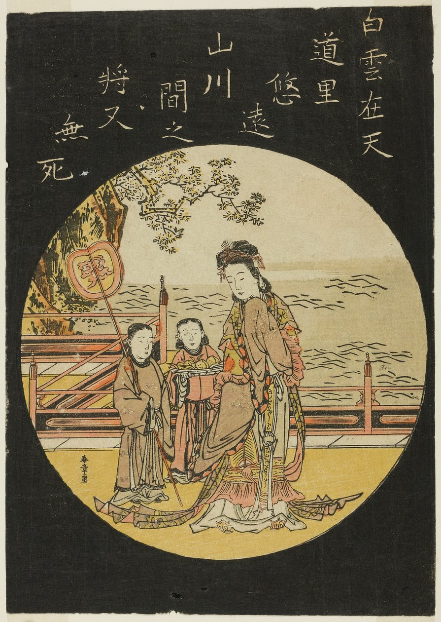 Den kinesiske udødelige Seiobo (C: Xi Wang Mu, Vestens dronning) af Katsukawa Shunsho