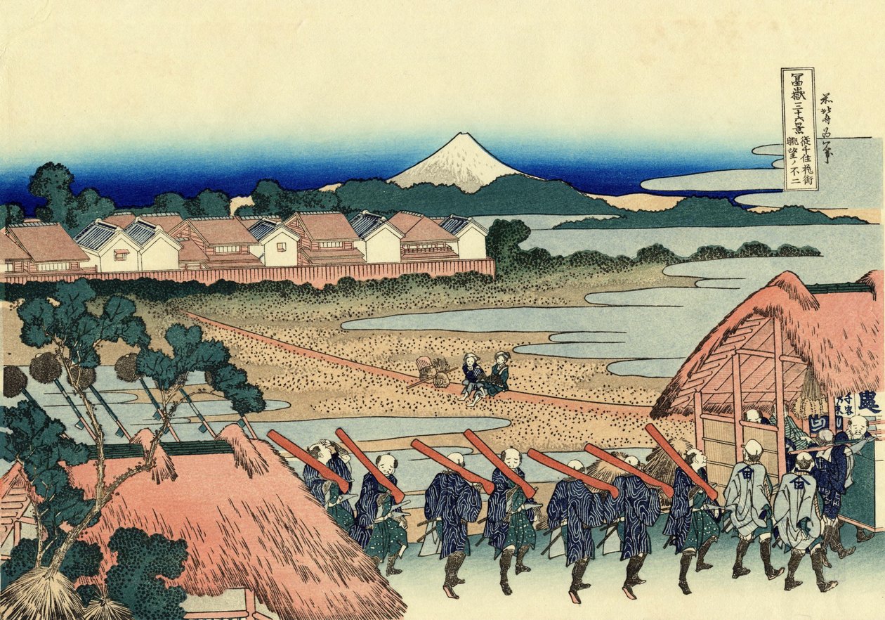 Fuji med udsigt til Senju Hanamachi af Katsushika Hokusai