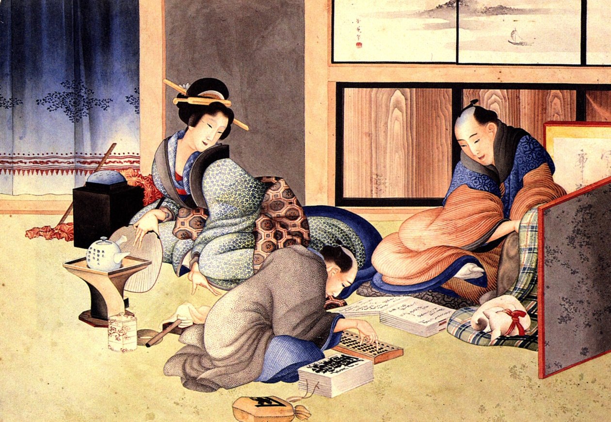 En købmand, der udgør kontoen af Katsushika Hokusai
