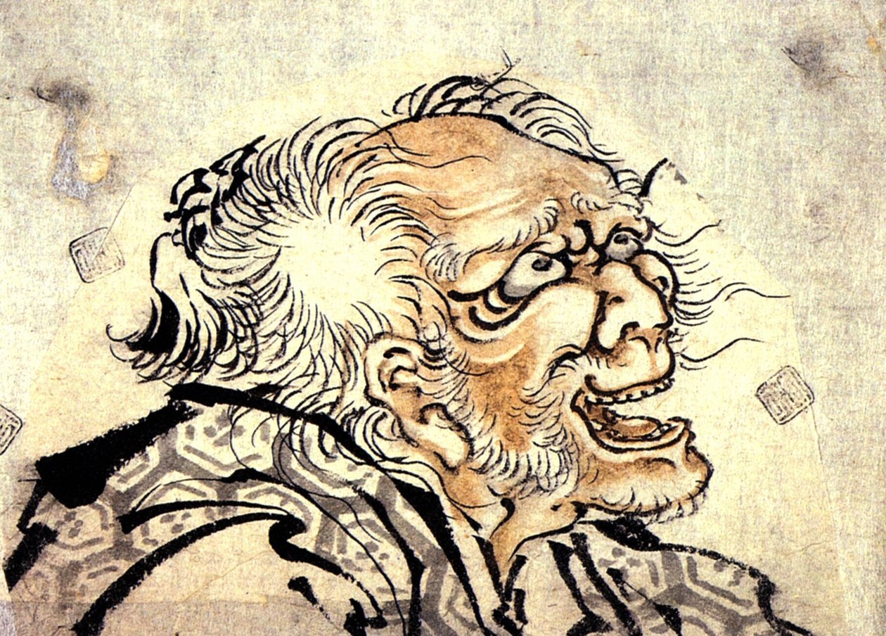 Hoved af en gammel mand af Katsushika Hokusai