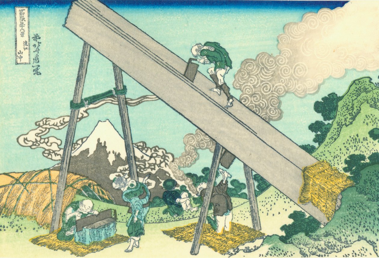 I Totomis bjerge af Katsushika Hokusai