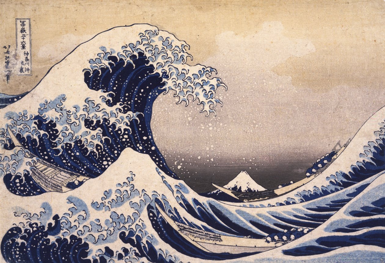 Seksogtredive visninger af Mount Fuji- Den store bølge ud for Kanagawas kyst af Katsushika Hokusai