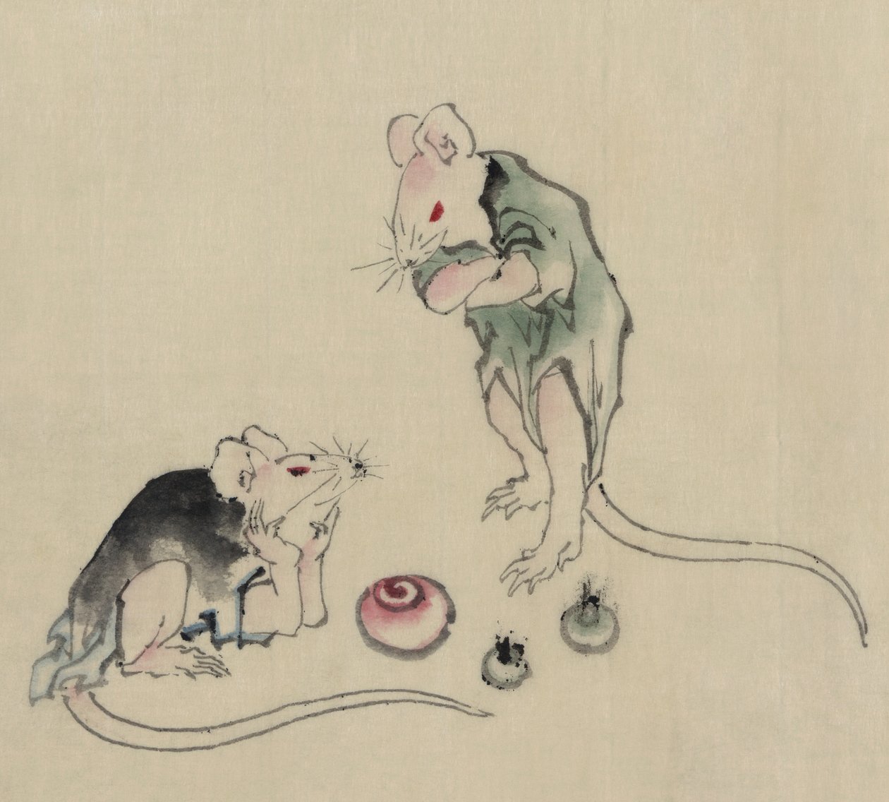 To mus af Katsushika Hokusai