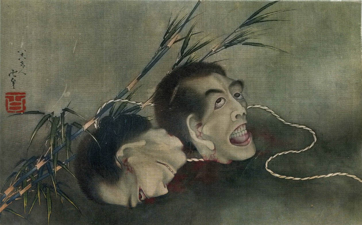 To hoveder i sivene af Katsushika Hokusai