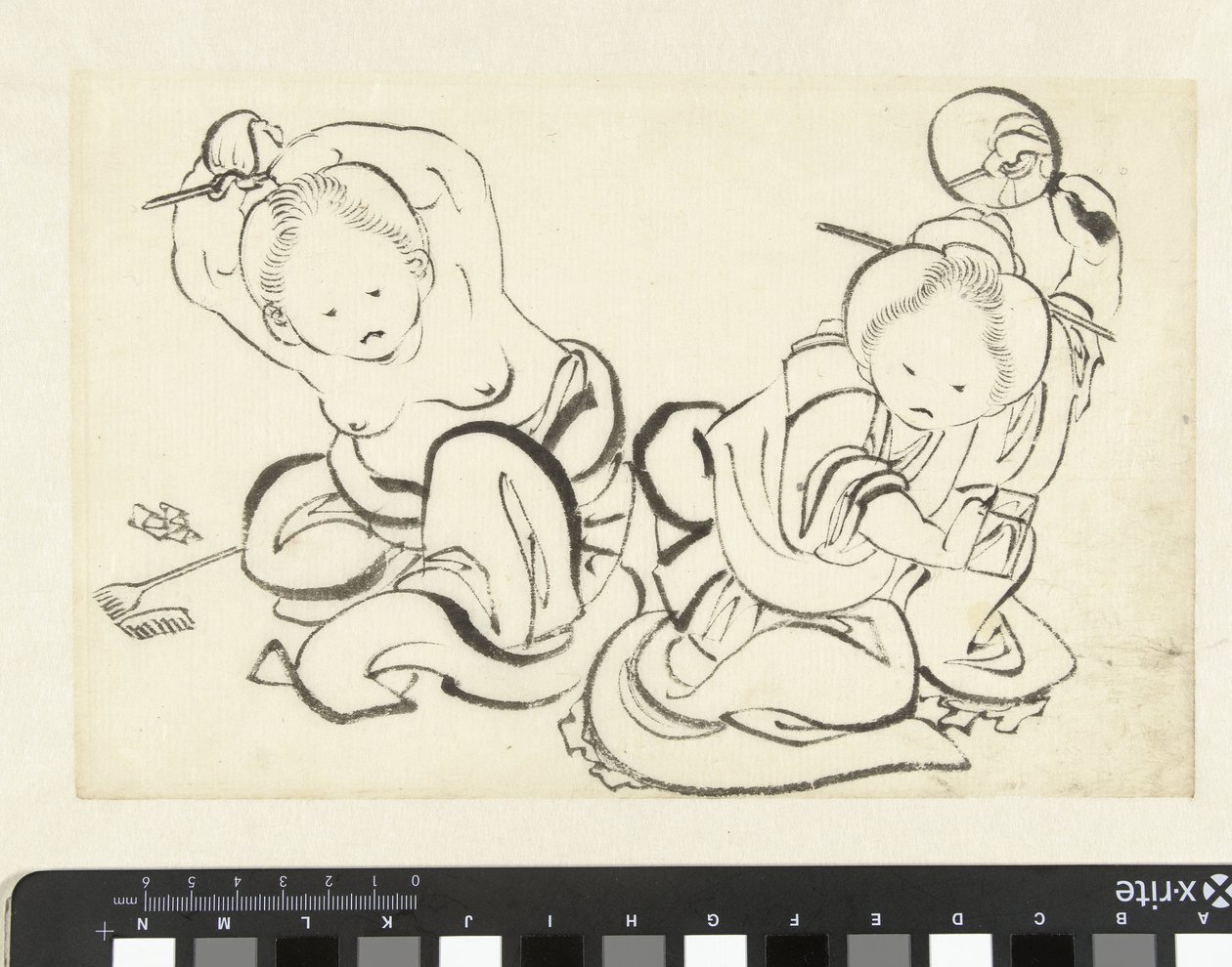 To kvinder bliver klippet af attributed to Katsushika Hokusai