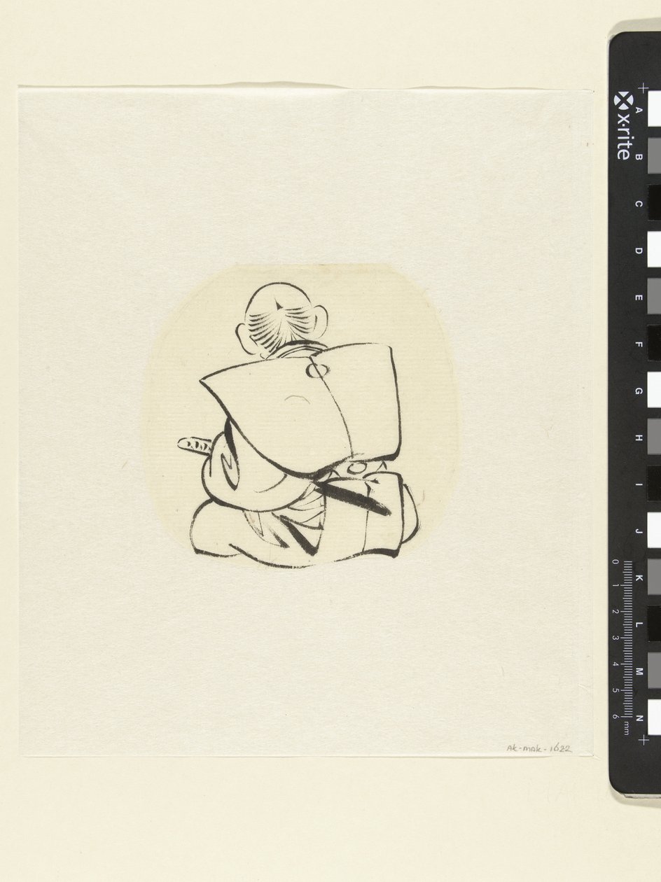 Siddende mand, set bagfra af attributed to Katsushika Hokusai