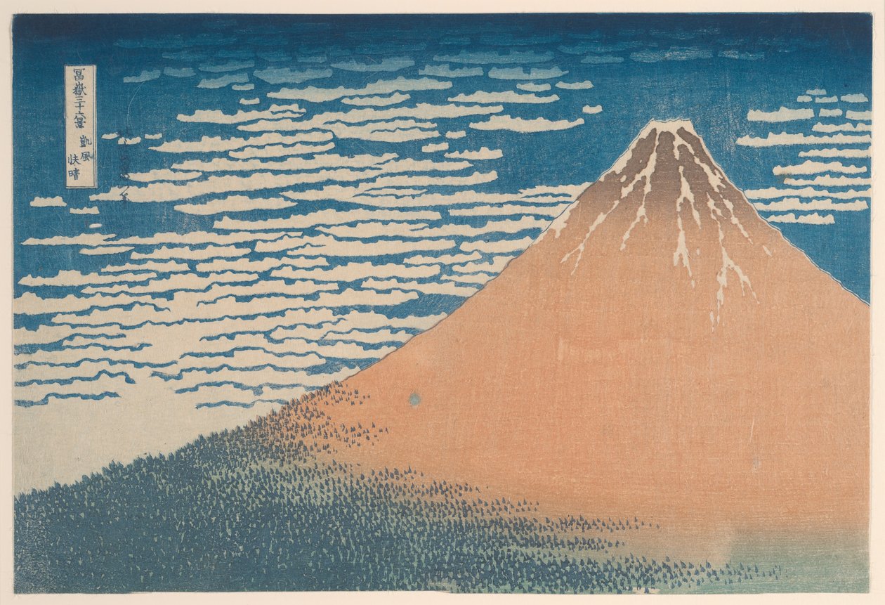 En mild brise på en god dag (Gaifu kaisei), fra serien "Seksogtredive udsigter over Mount Fuji (Fugaku sanjurokkei)" af Katsushika Hokusai