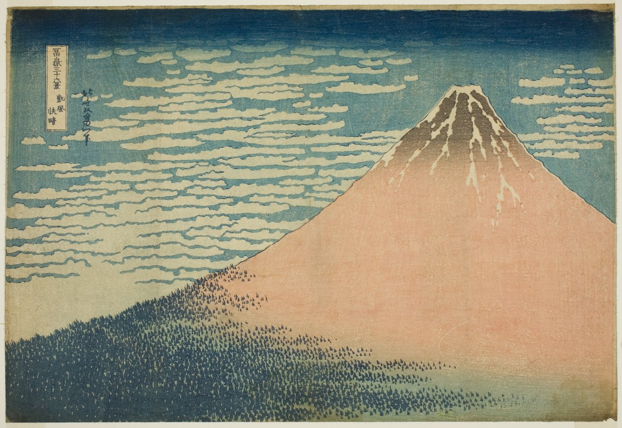 En mild brise på en god dag (Gaifu kaisei), fra serien "Seksogtredive udsigter over Mount Fuji (Fugaku sanjurokkei)" af Katsushika Hokusai