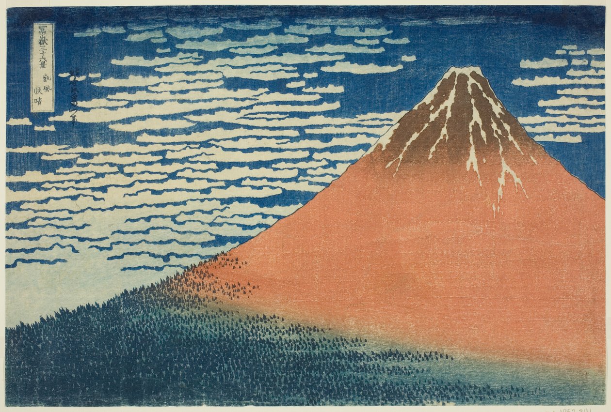 En mild brise på en fin dag (Gaifu kaisei), fra serien "Seksogtredive udsigter over Mount Fuji (Fugaku sanjurokkei)" af Katsushika Hokusai