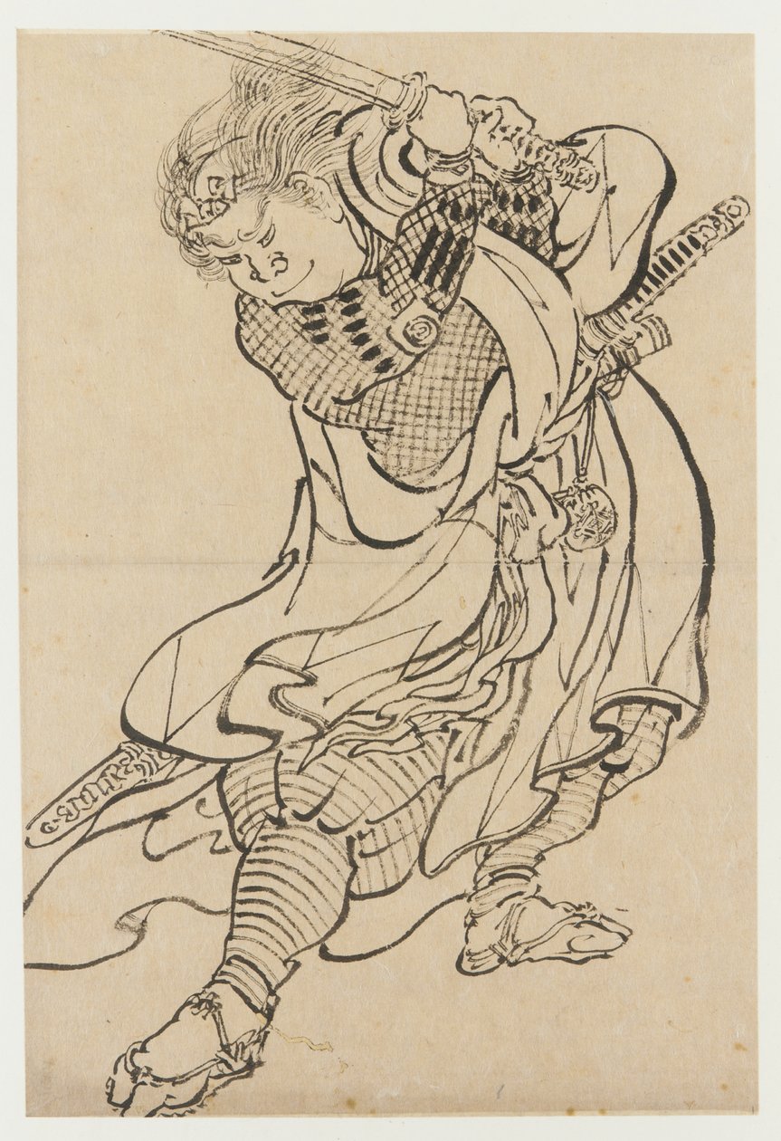 En kriger, slutningen af det 18.-begyndelsen af det 19. århundrede. af Katsushika Hokusai