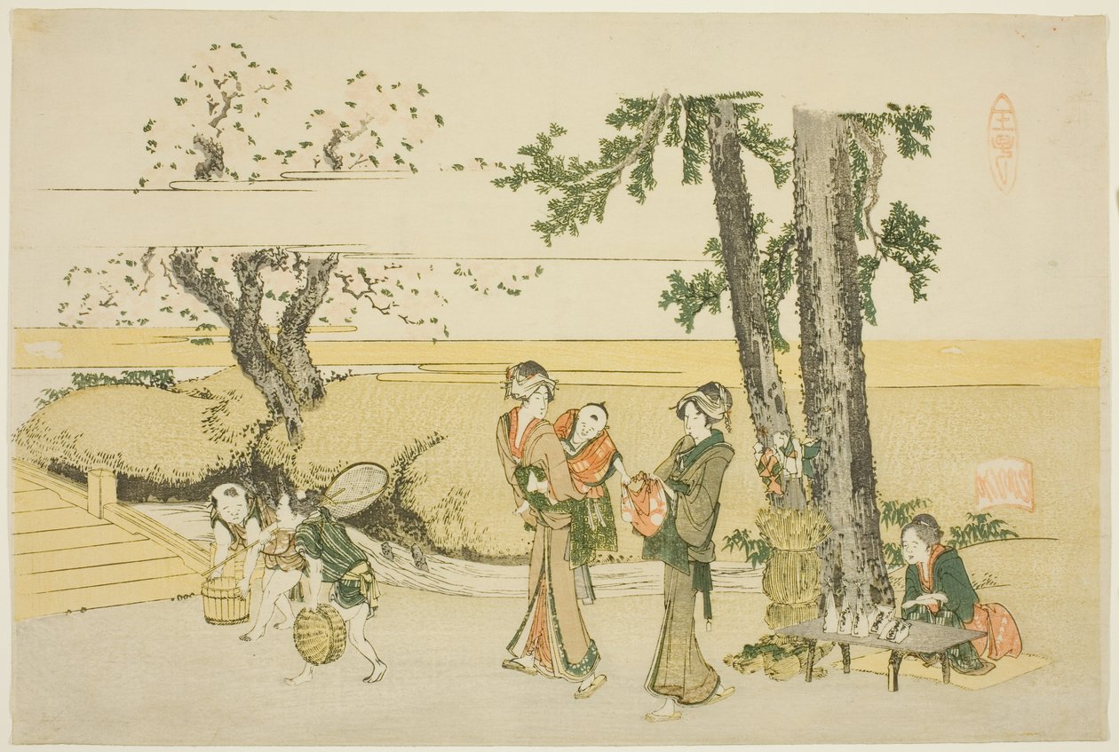 A Wayside Scene (Oji) af Katsushika Hokusai