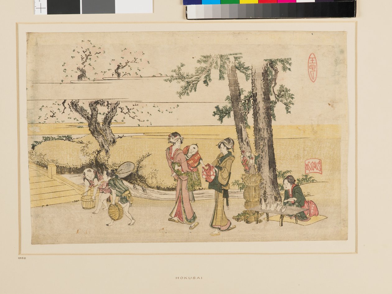 En scene i vejkanten, Oji af Katsushika Hokusai