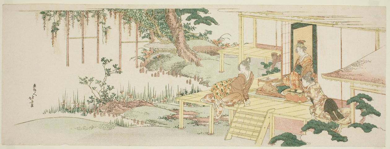 Beundrer blåregn af Katsushika Hokusai