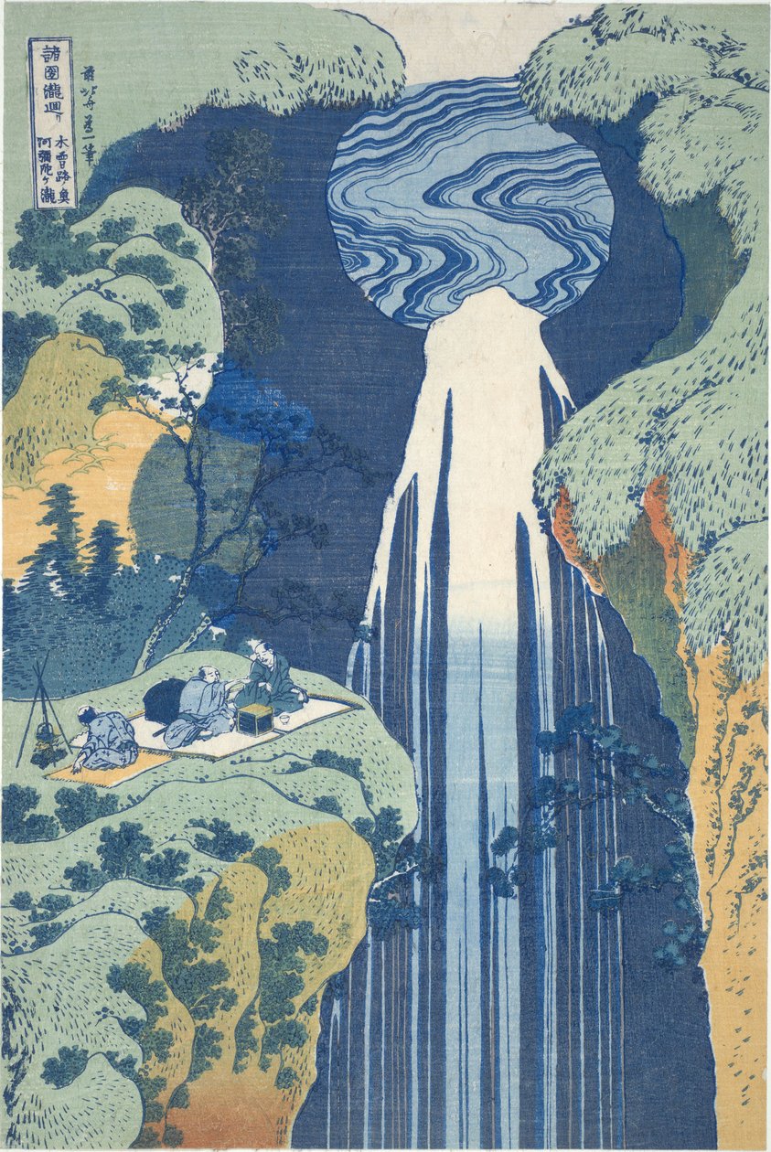 Amida-vandfaldet langt borte på Kiso-vejen, fra serien »Rundtur til vandfald i forskellige provinser« af Katsushika Hokusai