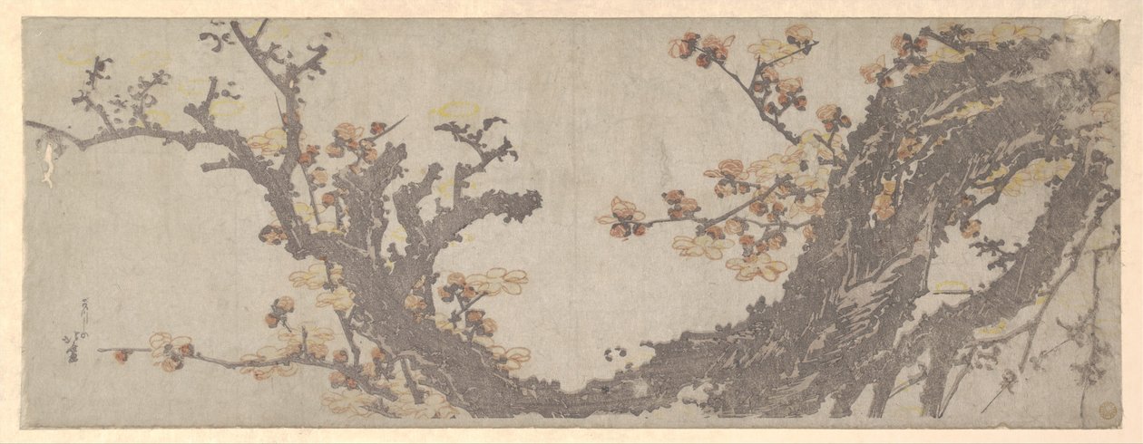 Et gammelt blomstrende blommetræ af Katsushika Hokusai