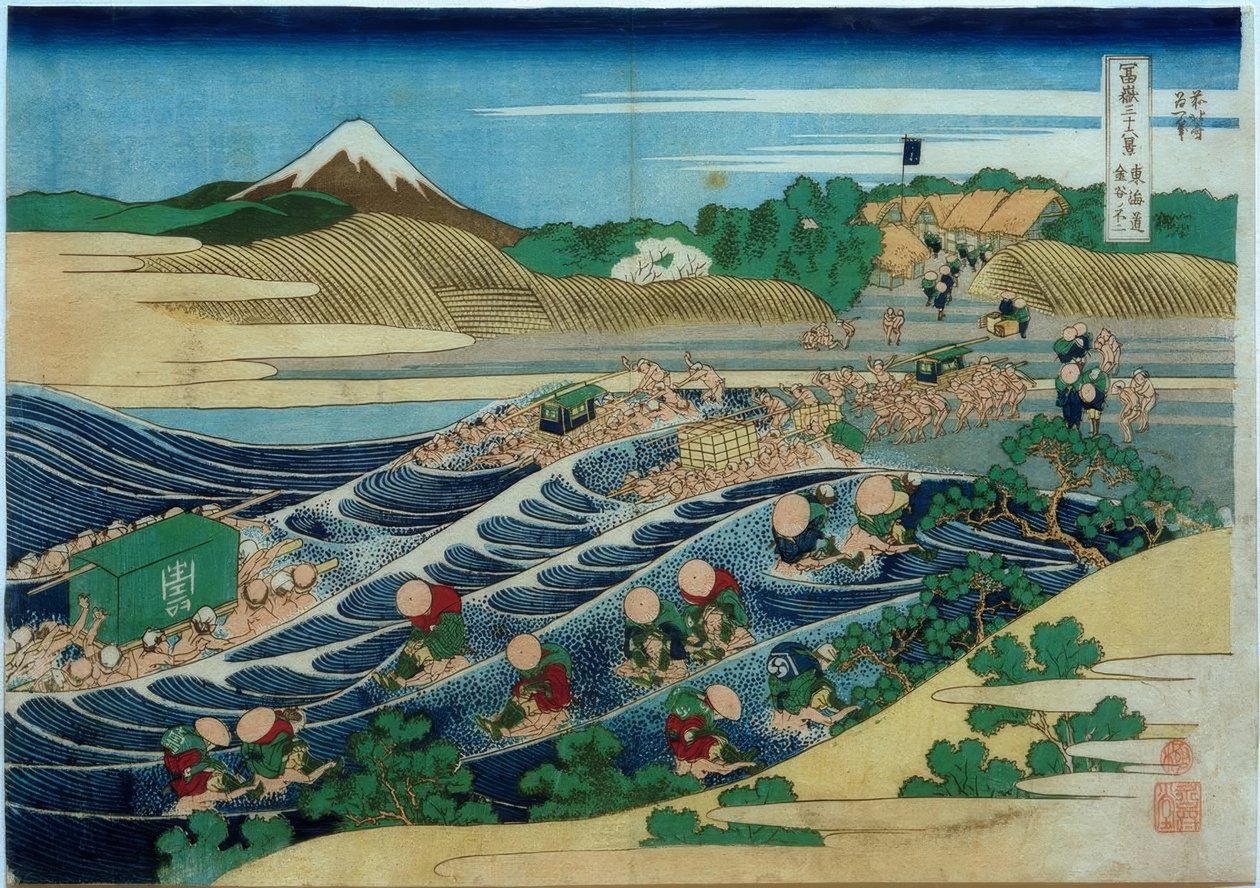 Mount Fuji set fra Kanaya på Tôkaidô-vejen af Katsushika Hokusai