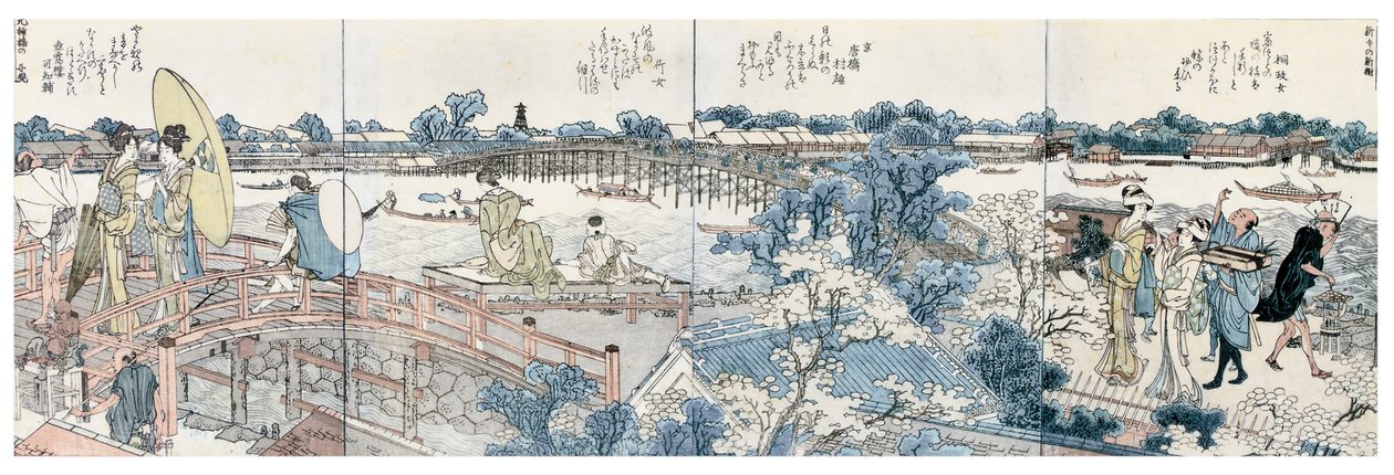 Landskabsscener fra Ehon Sumidagawa Ryogan Ichiran af Katsushika Hokusai