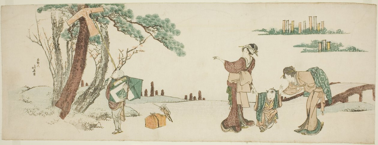 Dreng slipper en drage af Katsushika Hokusai