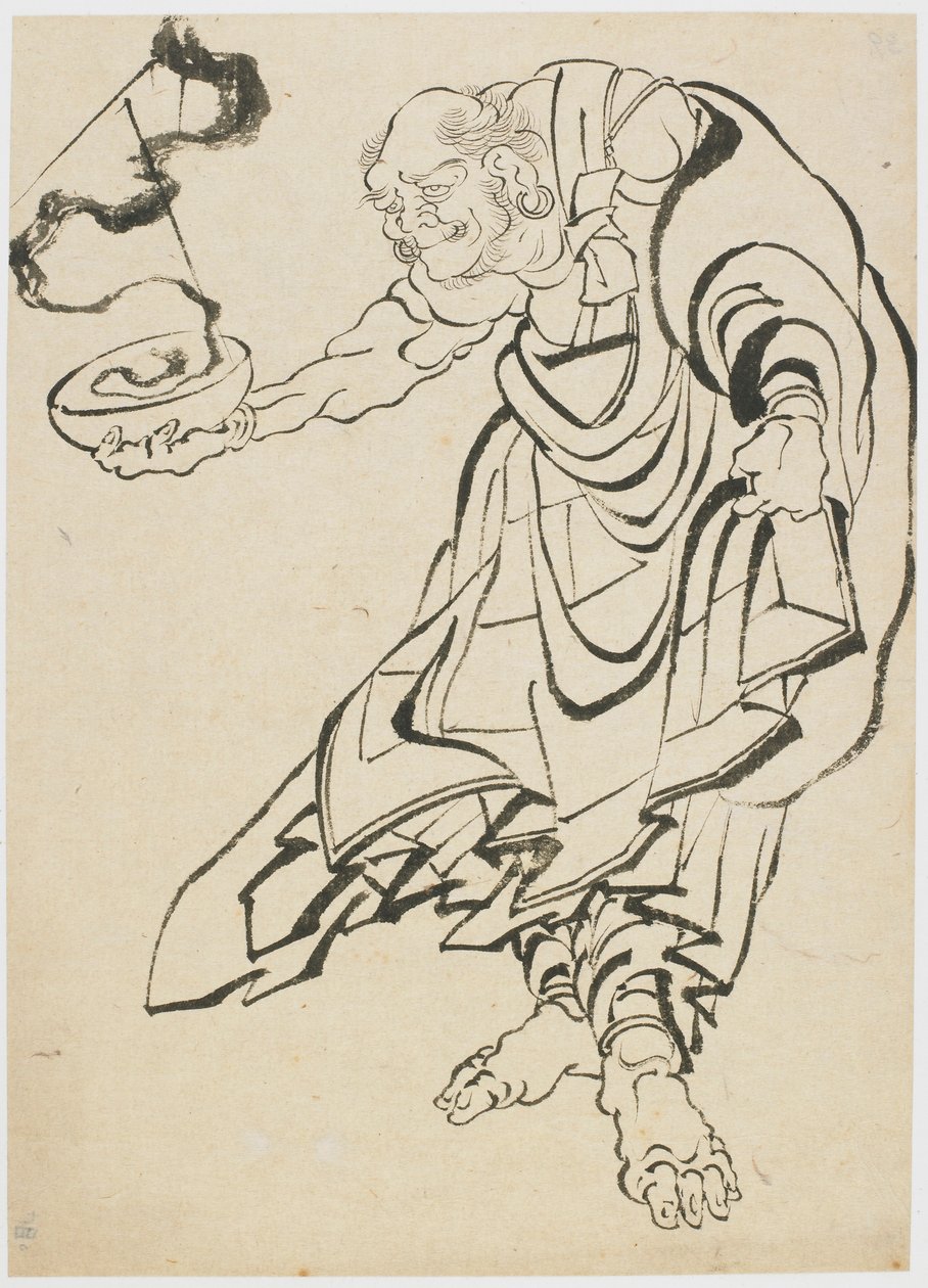 Buddhistisk figur, slutningen af det 18.-begyndelsen af det 19. århundrede. af Katsushika Hokusai
