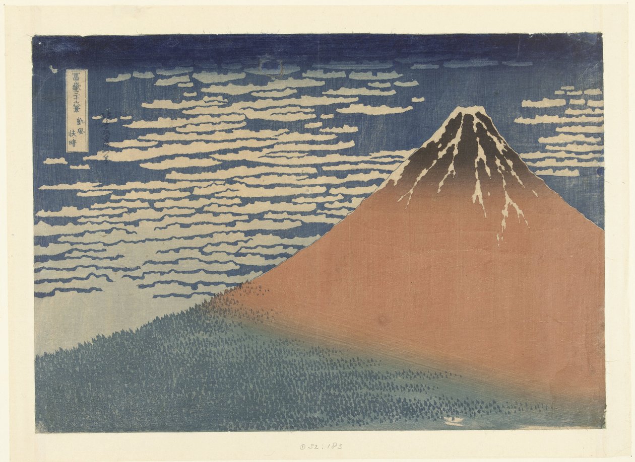 Klart vejr med sydlig vind af Katsushika Hokusai